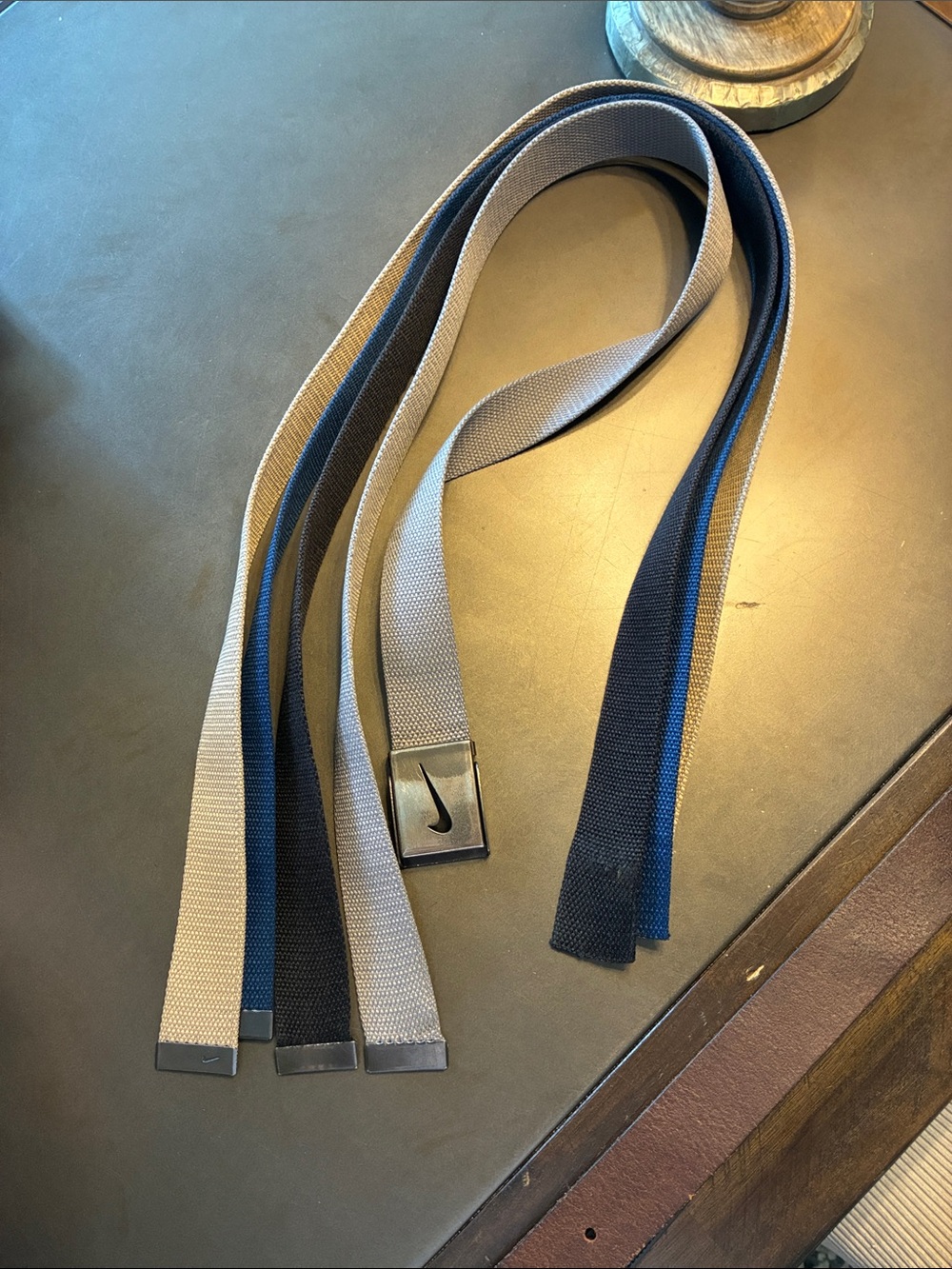 Nike Men's Gray, Black, khaki, navy 39” Web belt interchangeable adjustable
